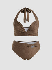 Cheeky Bowknot Knitted Bikini Bottom Curve & Plus