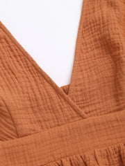V-neck Ruffle Hem Crop Top