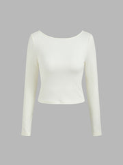 Round Neckline Long Sleeve Top
