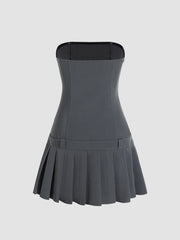 Pleated Tube Mini Dress