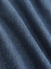 Denim Mid Rise Pleated Wide Leg Jeans