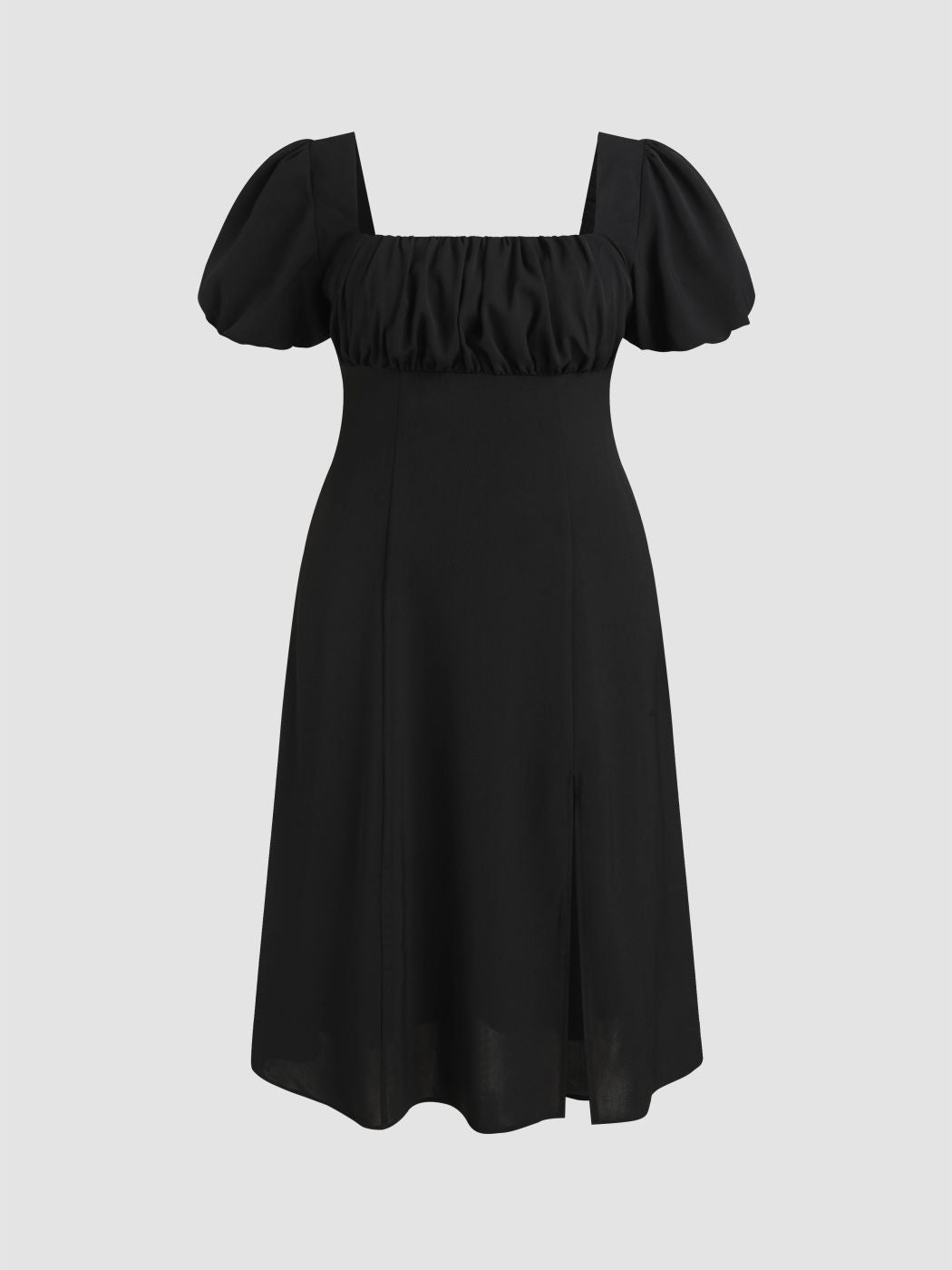 Puff Sleeve Square Neck Midi Dress Curve & Plus