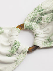 Toile de Jouy O-Ring Bandeau Bikini Top