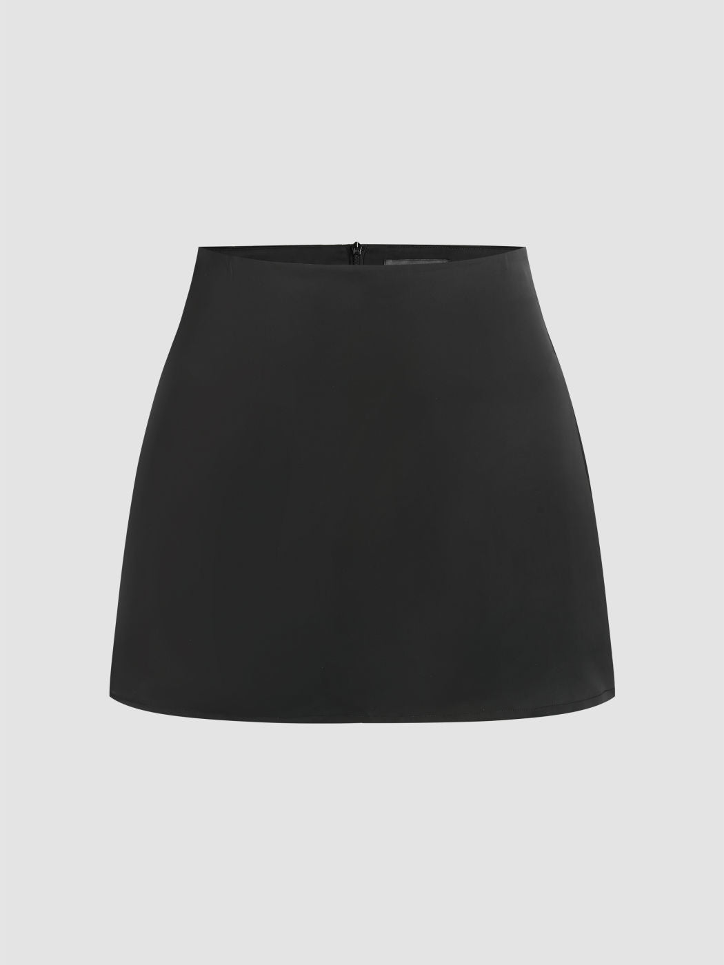 Solid Satin High Waist Short Skirt Curve & Plus