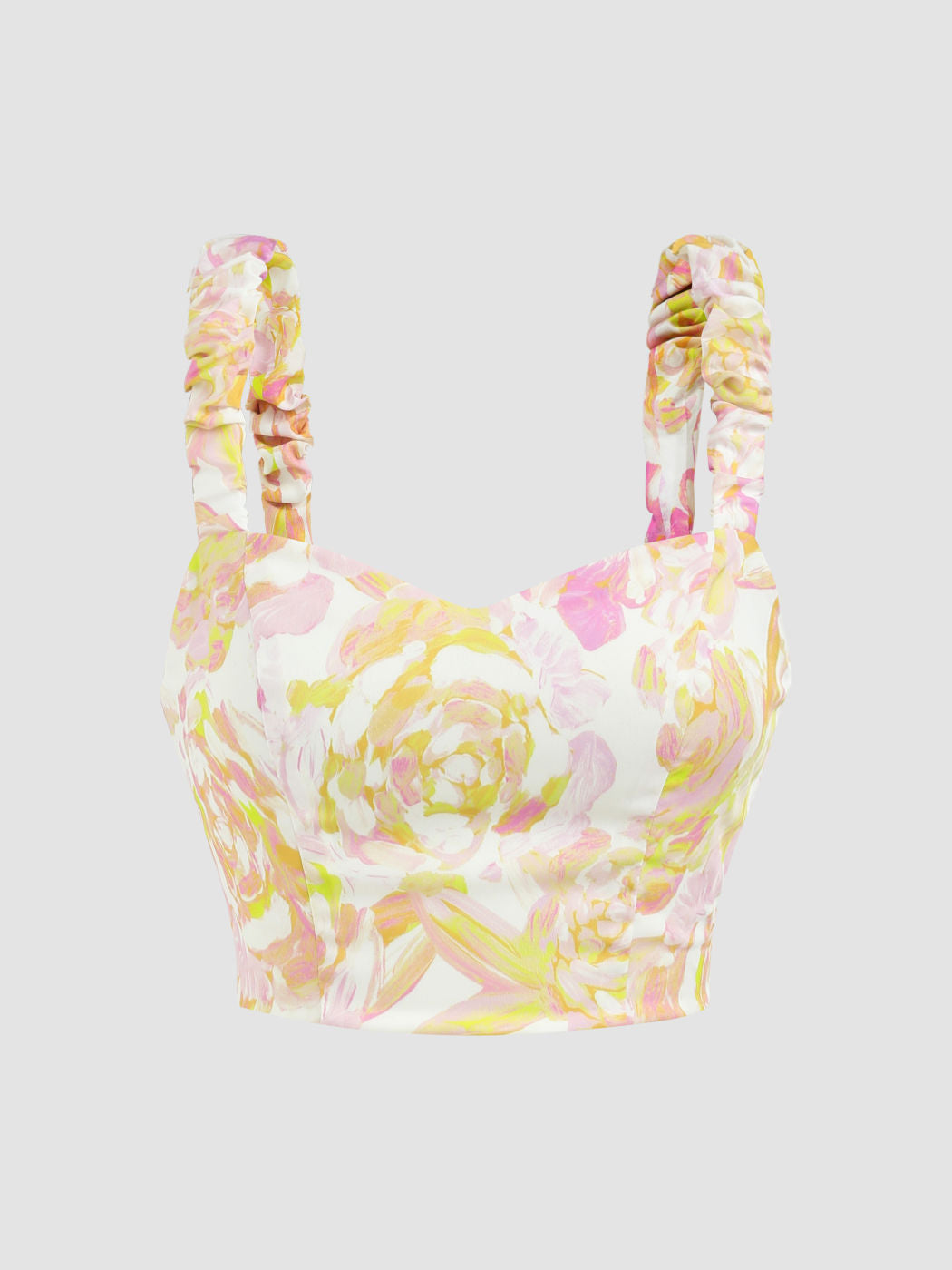 Floral Shirred Crop Cami Top