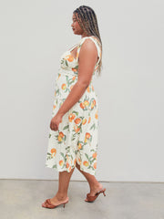 Fruit Knotted Split Midi Dress Curve & Plus