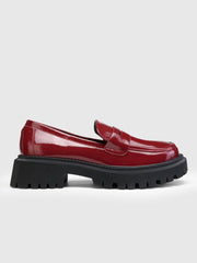 Solid Faux Patent Leather Loafers