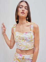 Floral Shirred Crop Cami Top
