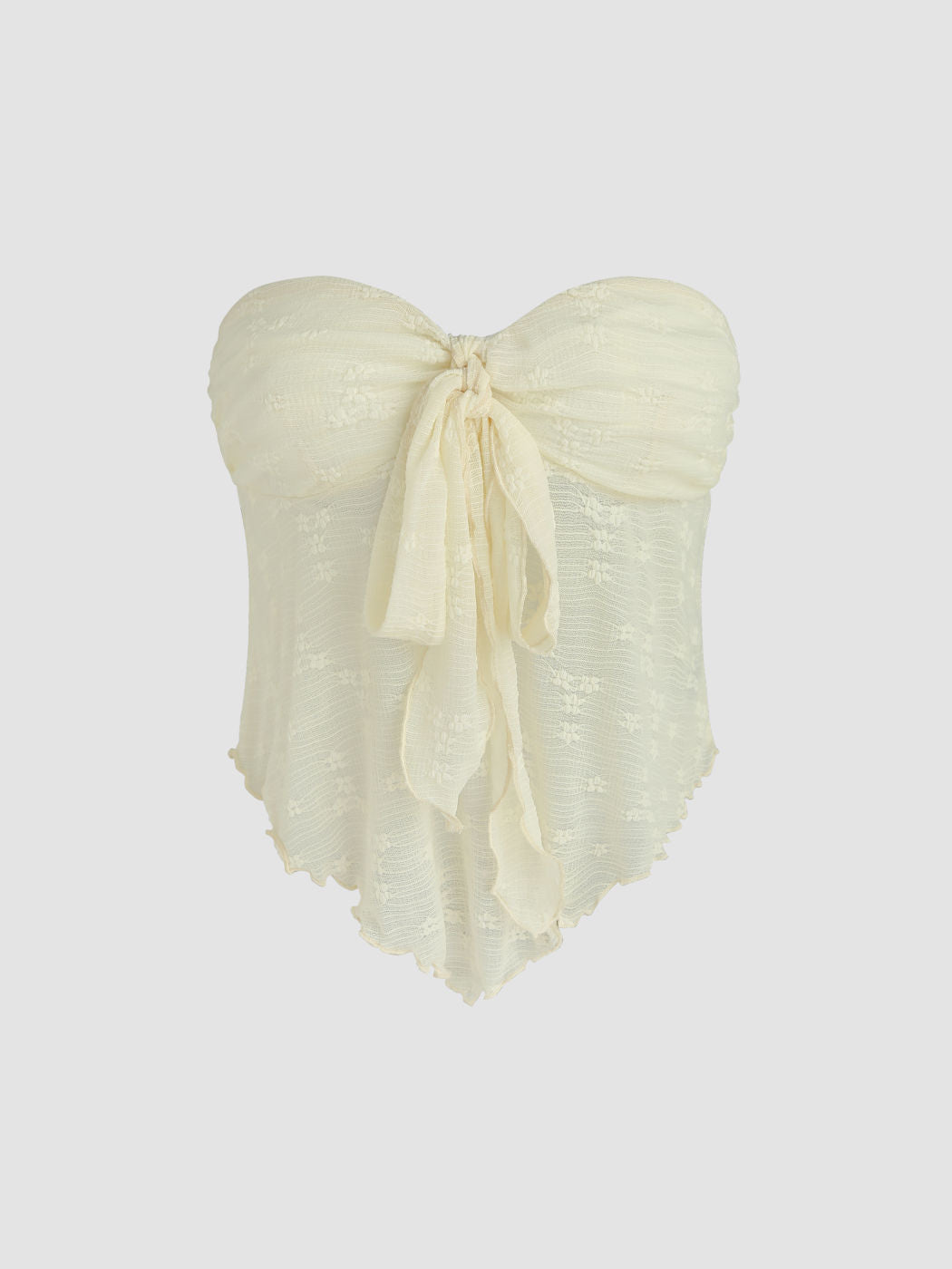 Floral Tie Front Tube Top