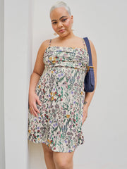 Floral All Over Print Ruched Mini Dress Curve & Plus