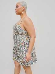Floral All Over Print Ruched Mini Dress Curve & Plus