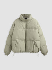 Zip Front Collared Puffer Jacket