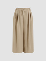 Elastic Waist Wide Leg Trousers Curve & Plus