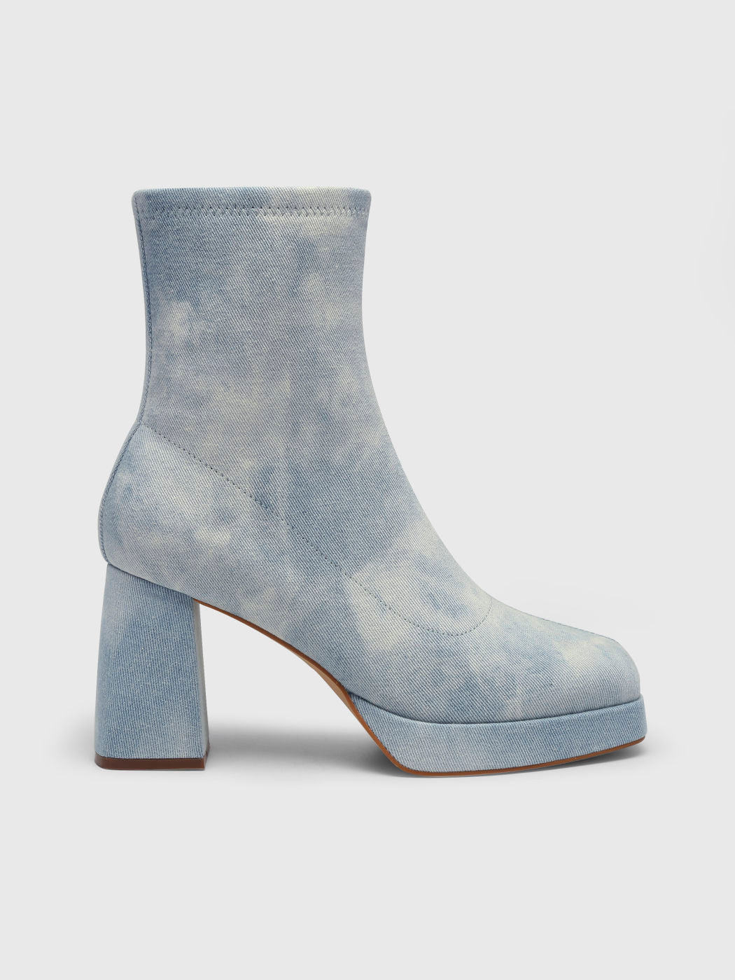 Denim Chunky Heeled Ankle Boots