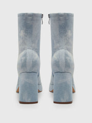 Denim Chunky Heeled Ankle Boots