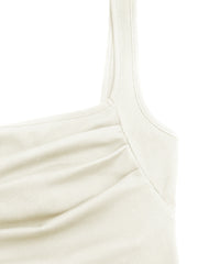 Ruched Square Neck Mini Dress