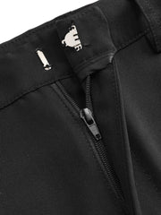 Mid Waist Pleated Straight Leg Trousers