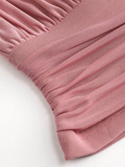 Mesh Asymmetrical Neck Crop Top