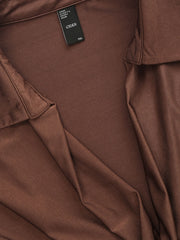 Cowl Neck Solid Ruched Mini Dress Curve & Plus