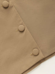Collar Solid Twist Button Blazer