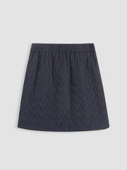 Mid Waist Quilted Heart Geometric Mini Skirt
