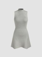 Knit High Neck Mini Dress