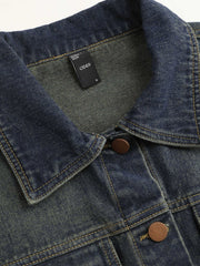 Denim Collar Button Jacket