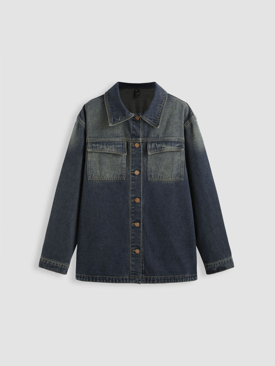 Denim Collar Button Jacket