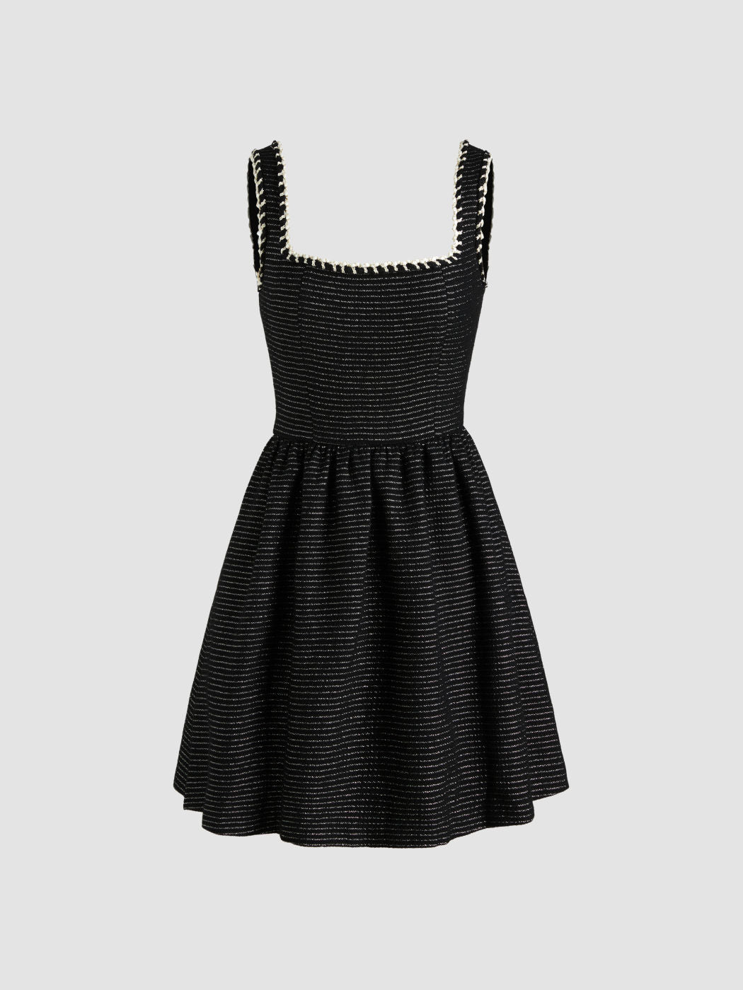 tweed u neckline solid mini dress Tweed U-neckline Solid Mini Dress LUMI RISSE