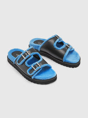 Big Buckle Shearling Slippers