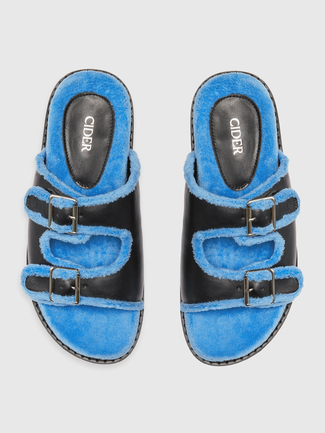 Big Buckle Shearling Slippers
