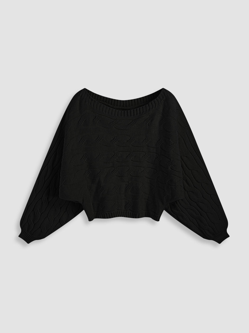 Round Neckline Geometric Knitted Long Sleeve Top Curve & Plus