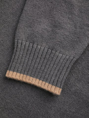 Round Neckline Graphic Bear Long Sleeve Sweater