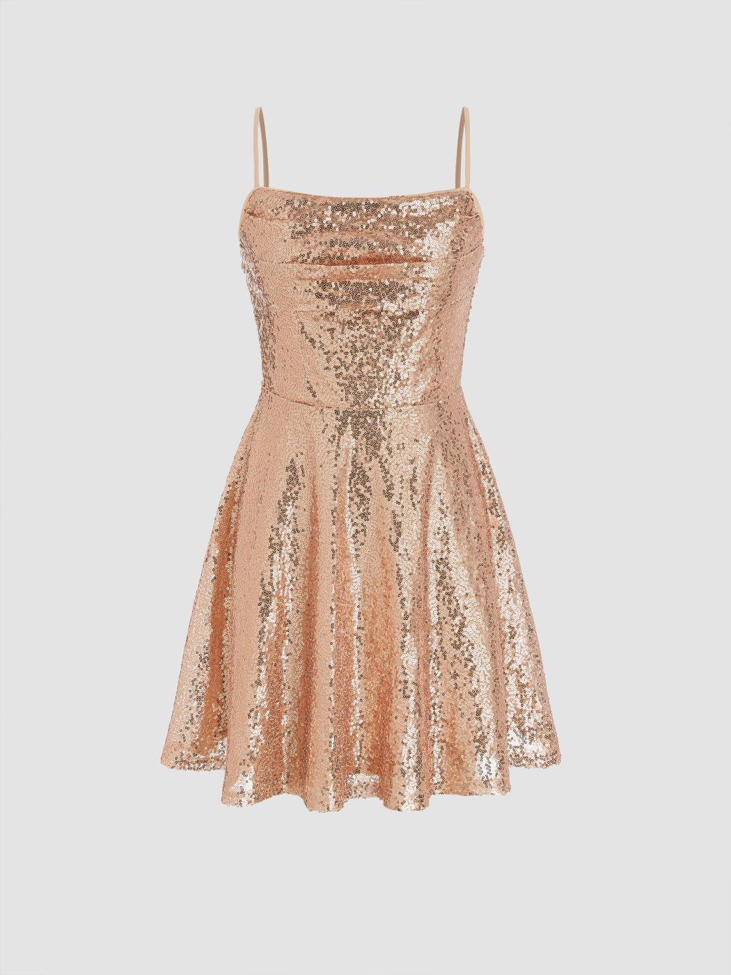 Sequin Square Neck Mini Dress