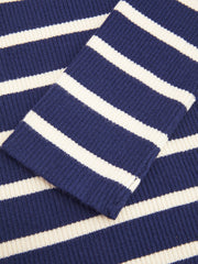 High Neck Striped Knitted Long Sleeve Top Curve & Plus