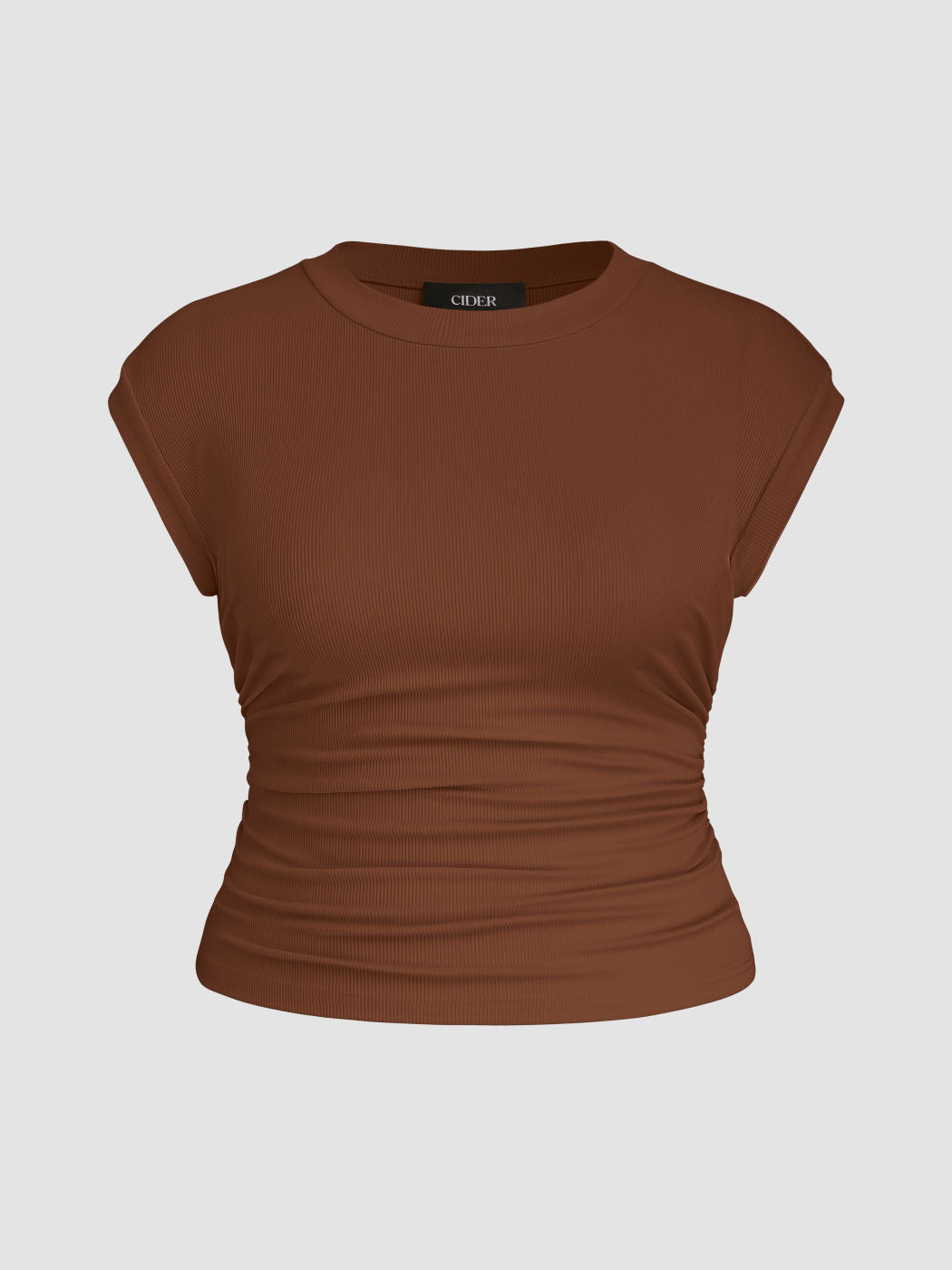 Round Neckline Solid Short Sleeve Top Curve & Plus