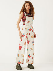 Corduroy Square Neck Mushroom Zipper Jumpsuit