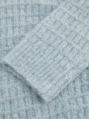 Wool-blend Hooded Button Cardigan With Scarf