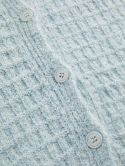 Wool-blend Hooded Button Cardigan With Scarf