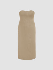 Solid Rib Tube Maxi Dress & Shrug Curve & Plus