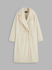 Faux Fur Double Breasted Coat