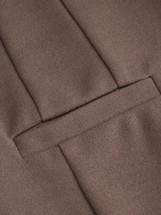 U-neckline Solid Zipper Mini Dress