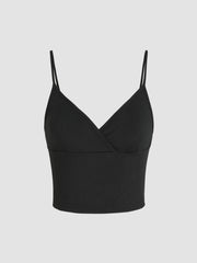 High Neck Lace Floral Top & Solid Crop Cami Top Set