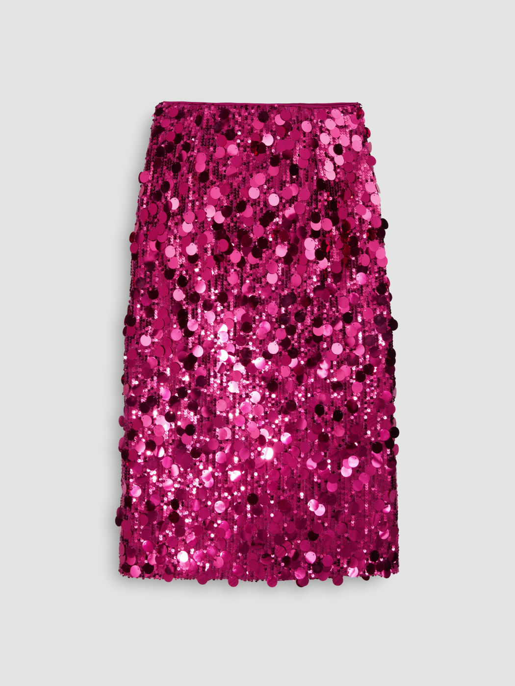Sequin Mid Waist Split Midi Skirt