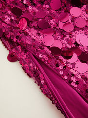 Sequin Mid Waist Split Midi Skirt