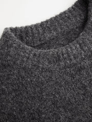 Round Neck Solid Knitted Top With Pom-poms