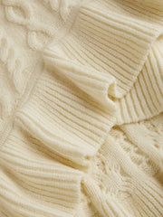 Cable Knit Mid Waist Ruffle Hem Mini Skirt