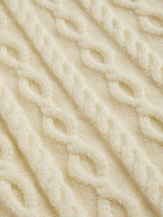Cable Knit Mid Waist Ruffle Hem Mini Skirt