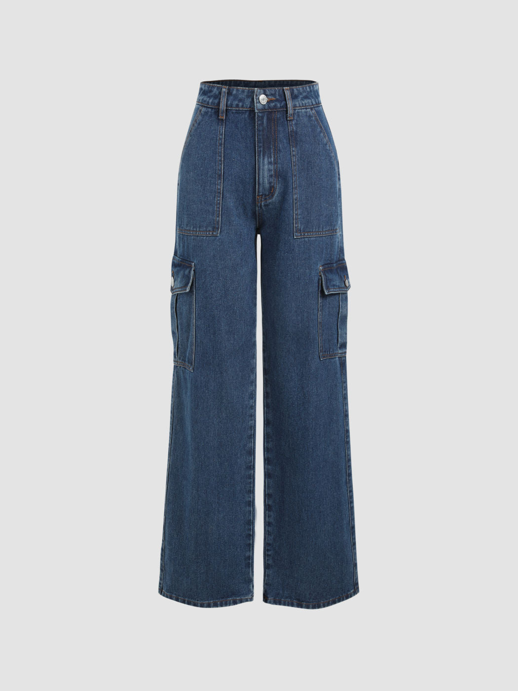 Petite Solid Cargo Jeans