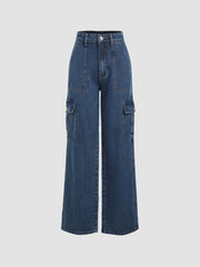 Petite Solid Cargo Jeans